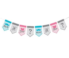 Gender Reveal party Baby Shower Banner Decoration Boy or Girl Pink or Blue