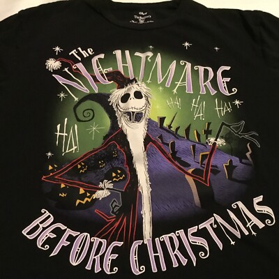 The Nightmare Before Christmas Woman's T-Shirt Black Large GUC | eBay