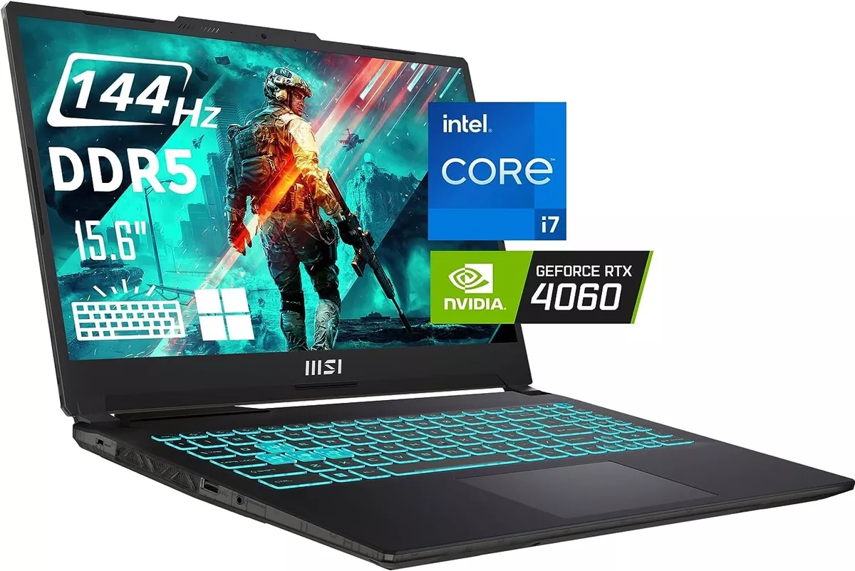 MSI Cyborg 15.6 Gaming Laptop, Intel Core i5-12450H - 16GB RAM - NVIDIA  GeForce RTX 4060 - 512GB SSD in Black