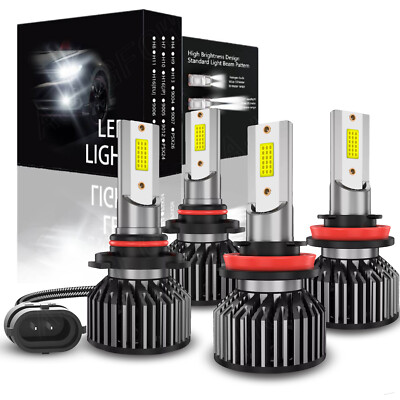 For Chevy Silverado 1500 2500 HD 2007-2015 LED Headlight High Low Beam Bulbs Kit