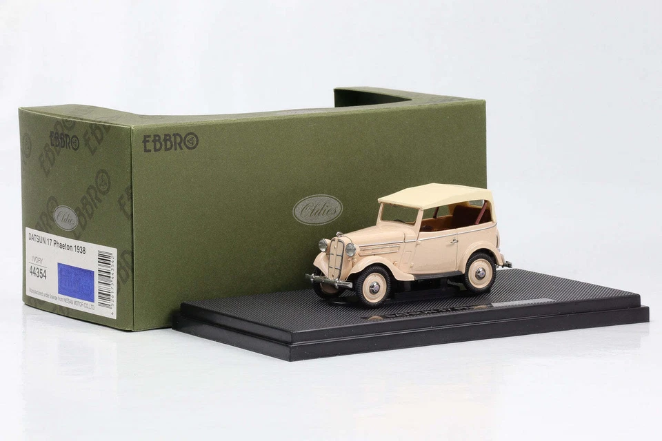 1:43 Ebbro Oldies Datsun 17 Phaeton 1938 Beige Diecast - Immagine 2 di 4