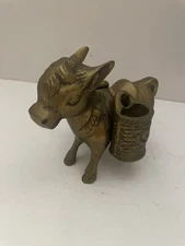 Vintage Brass Donkey Open Salt/Spice  Removable Baskets- Only “S”