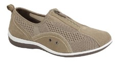 Boulevard L372 Zip/Elastic Gusset Leisure Casual Trainer Shoes Taupe Textile Me
