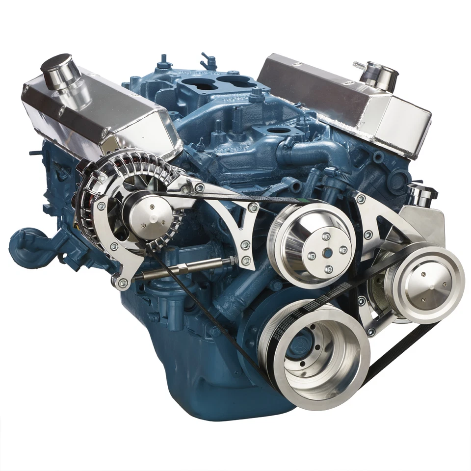 Small Block Chrysler Serpentine Pulley Kit 318 340 360 Mopar Power Steering - Image 3 of 4