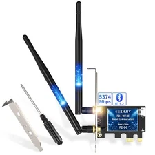 PCIe WiFi 6E Card Bluetooth 5.2 AX 5400 Mbps AX210 Tri-Band 6Ghz/5.8GHz/2.4GH...