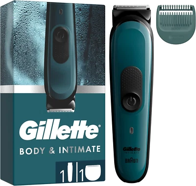 PROCTER & GAMBLE Gillette Intimate Body Hair Trimmer for Men, Pubic Hair and Ball Trimmer, Waterp
