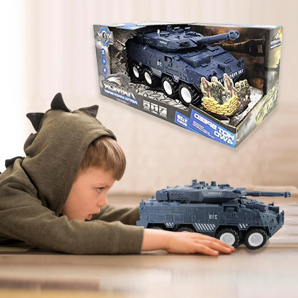 Kids Army Simulation Military Tank Pretend Playset Realistic Effect Feature Game