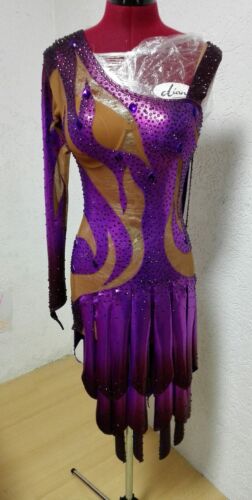 Tanzkleid Latein kleid Turnierkleid Tanzkleid lila Sexy Dance Dress - Bild 1 von 11
