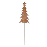 Weihnachtsdeko Tannenbaum Stecker Mit Stern Metall Edelrost H/B/T 106/24/0,5 Cm