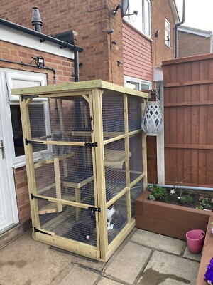 TANALISED Walk in Bird Aviary Rabbit Run Catio 6ftx 6ftX 3ft COULD ...