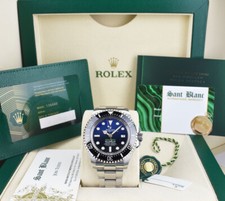ROLEX 44m SS DEEPSEA SeaDweller James Cameron D-Blue BOX CARD 136660 SANT BLANC