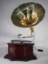 Antique HMV Gramophone Fully Functional Working Phonograph, win-up record player