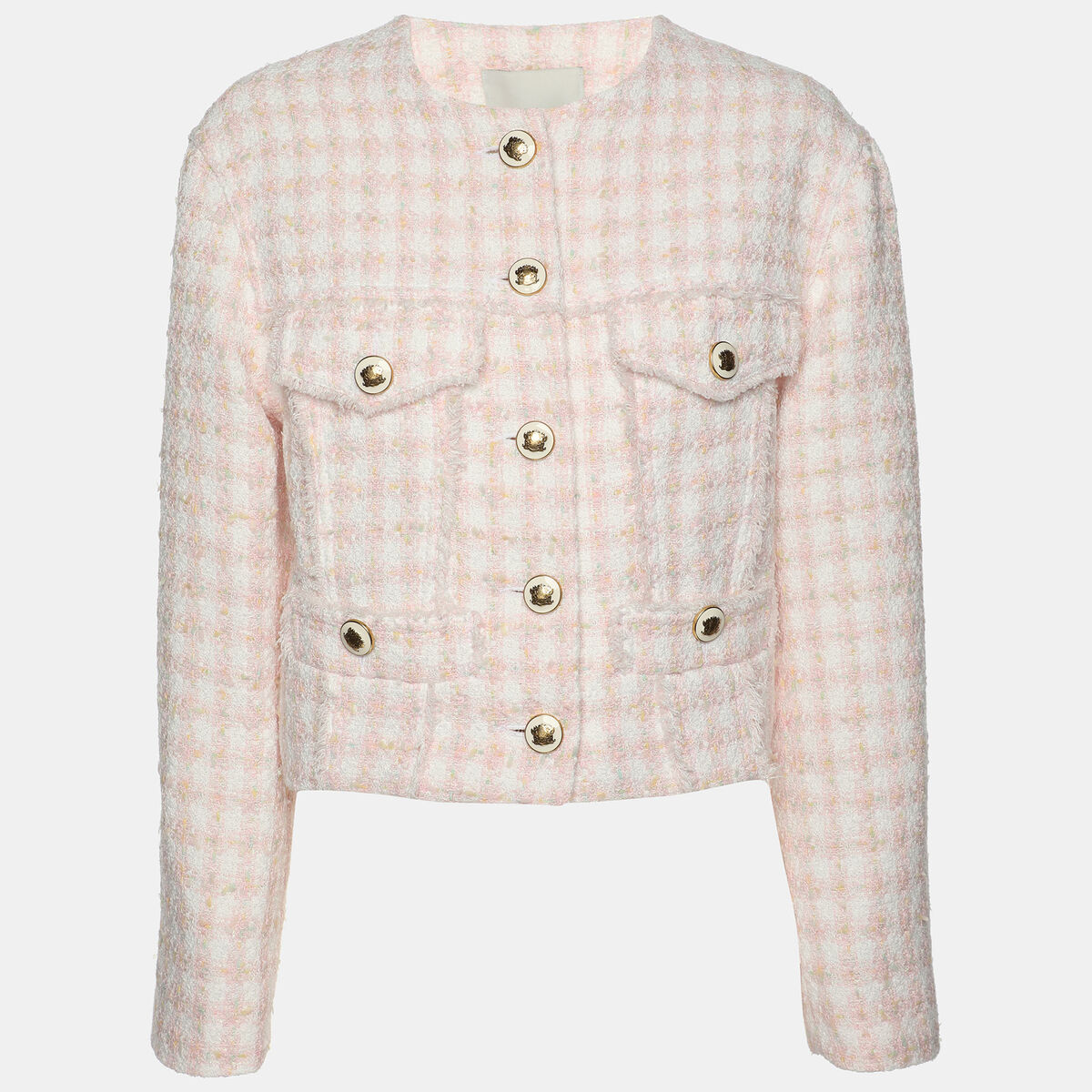 Sandro Pink Tweed Button Up Cropped Jacket S | eBay Sandro Pink Tweed Button Up Cropped Jacket S | eBay