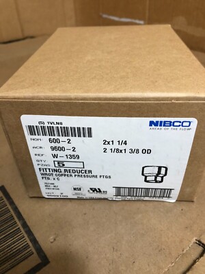 Nibco 6002 2X11/4 2'' X 1-1/4'' Nom Ftg X C Copper Reducer Box of 5