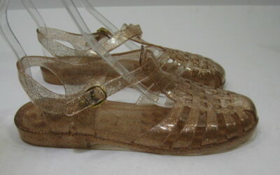 NEW Clear brown Summer Beach Retro Jellies Jelly Sandal WOMEN SIZE