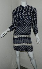 Women Unbranded 3/4 Sleeve Multi-Color Paisley Casual Work Shift Dress Size S
