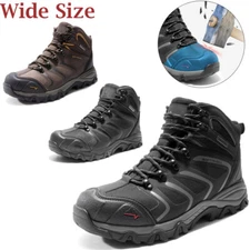 NORTIV 8 Wide Size Men's Waterproof Work Boots Steel Toe Safety Hiking Boots