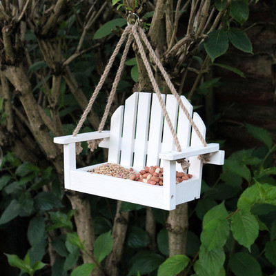 Novelty Wooden Garden Bench Hanging Bird Feeder Table Feeding