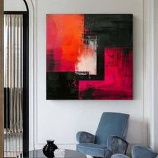 Abstract oil Painting on Canvas Art Hand Painted Thick Texture Home Decor red