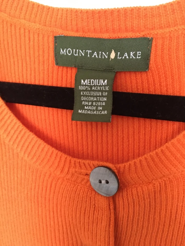 Cárdigan suéter acanalado Mountain Lake para mujer mediano otoño naranja SW4 Foto 2 de 4