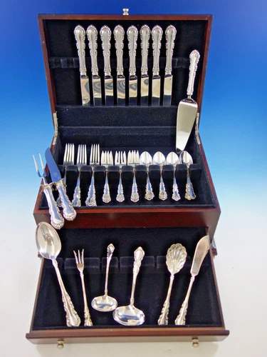 Georgian Rose by Reed and Barton Sterling Silver Flatware Set 41 Pcs Dinner Size