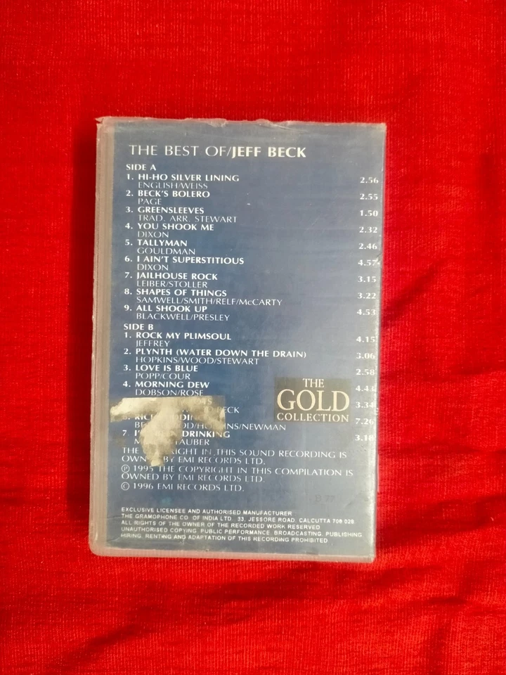Jeff Beck The Best Of RARE orig Cassette tape INDIA indian Clamshell Hmv 1997 - Image 3 of 4
