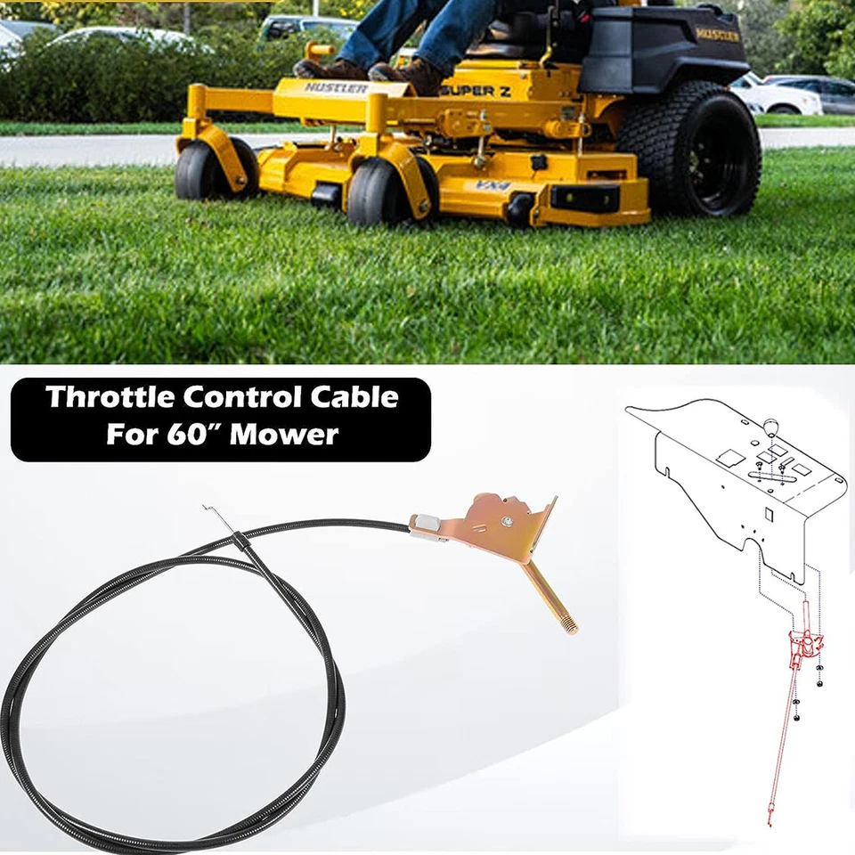 Cable de acelerador para cortacésped Hustler 603409 para Super Z 60" Foto 4 de 4