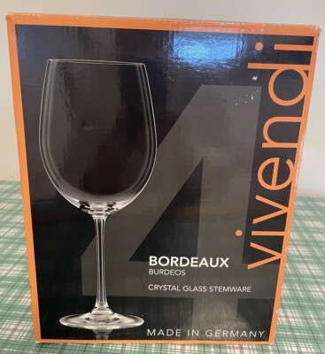 Nachtmann Vivendi Bordeaux Crystal Glass Stemware Set Of 4 Germany 