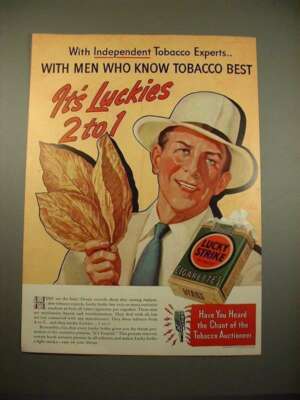 1938 Lucky Strike Cigarettes Ad - Luckies 2 to 1