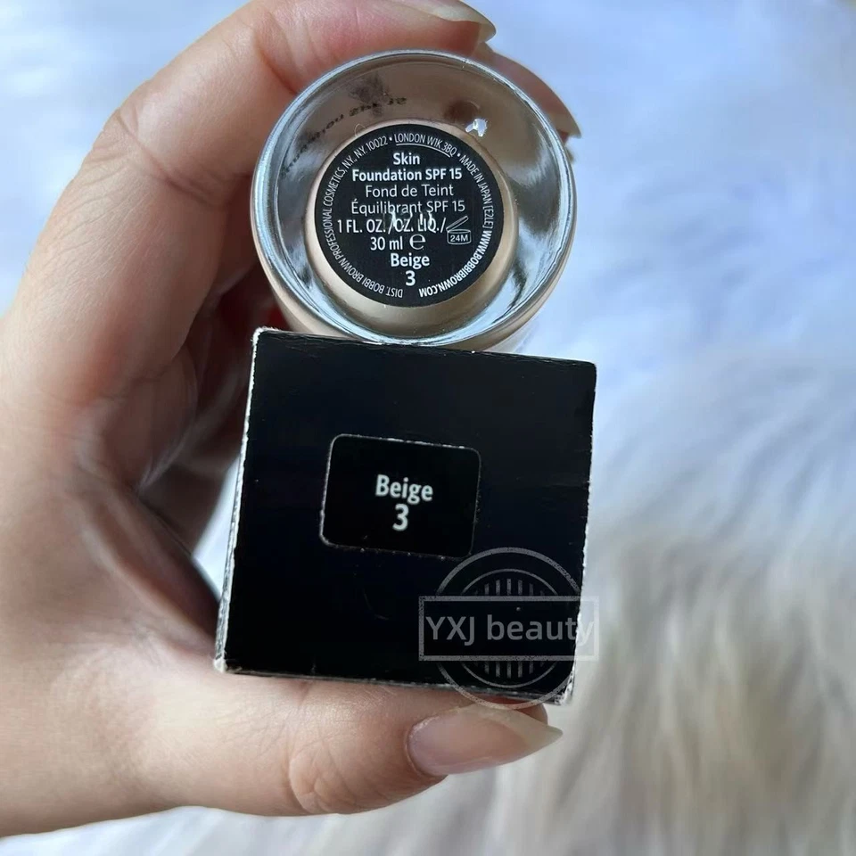 New Boxed Bobbi Brown Skin Foundation SPF15~3 Beige~Full size 1 oz/30ml - Image 4 of 4