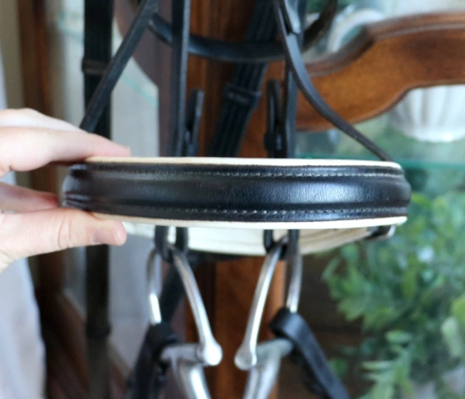 Courbette Lemetex полный лошадь/негабаритный XF черный английский выездки уздечка + вожжи - Изображение 3 из 4