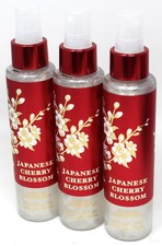 x3 Bath  Body Works Japanese Cherry Blossom Diamond Shimmer Fragrance Mist New