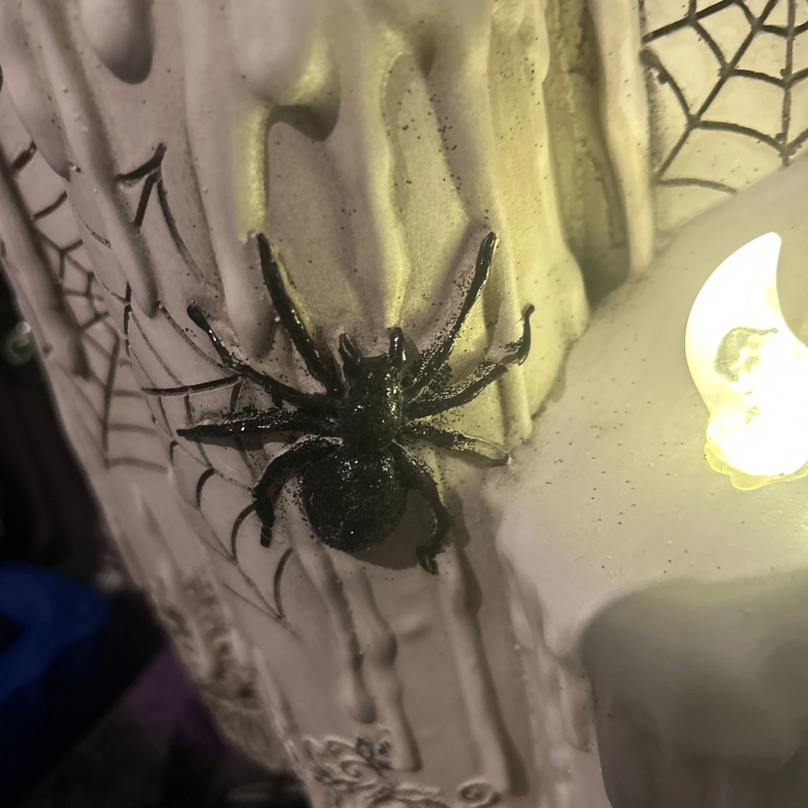Cool Led Lighted Spiderweb Candles Halloween Gothic Decor - product detail image 13