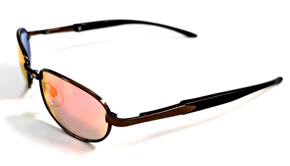 NWT Vintage 90's Rectangle Metal Designer Sport Sunglasses (S. Brown) - Image 3 of 4