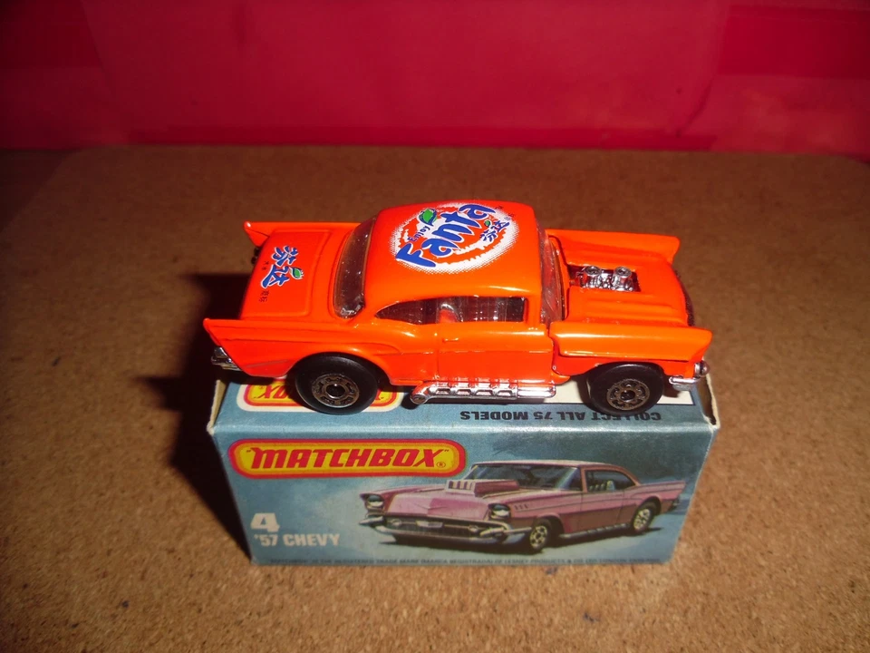VHTF Matchbox 75 #4-'57 Chevy In Rare Orange With Fanta Tampo,MINMB,NOS,1980's. - Image 2 of 4
