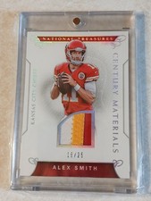 Alex Smith 2016 National Treasures 3 Color Century Materials Patch /25 Game Worn
