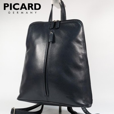 Picard Backpack Grained Leather In Navy Blue, Used In Excellent Condition