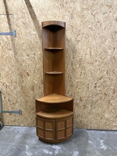Vintage Mid Century Teak Nathan Corner Cabinet