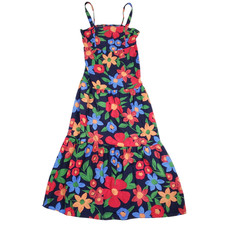 Skies Are Blue Floral Dress Size M Tiered Midi Strappy Festival Vacation