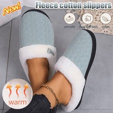 Winter Warm Plush Slippers Indoor Anti Slip Comfortable Home Shoes Large Size US