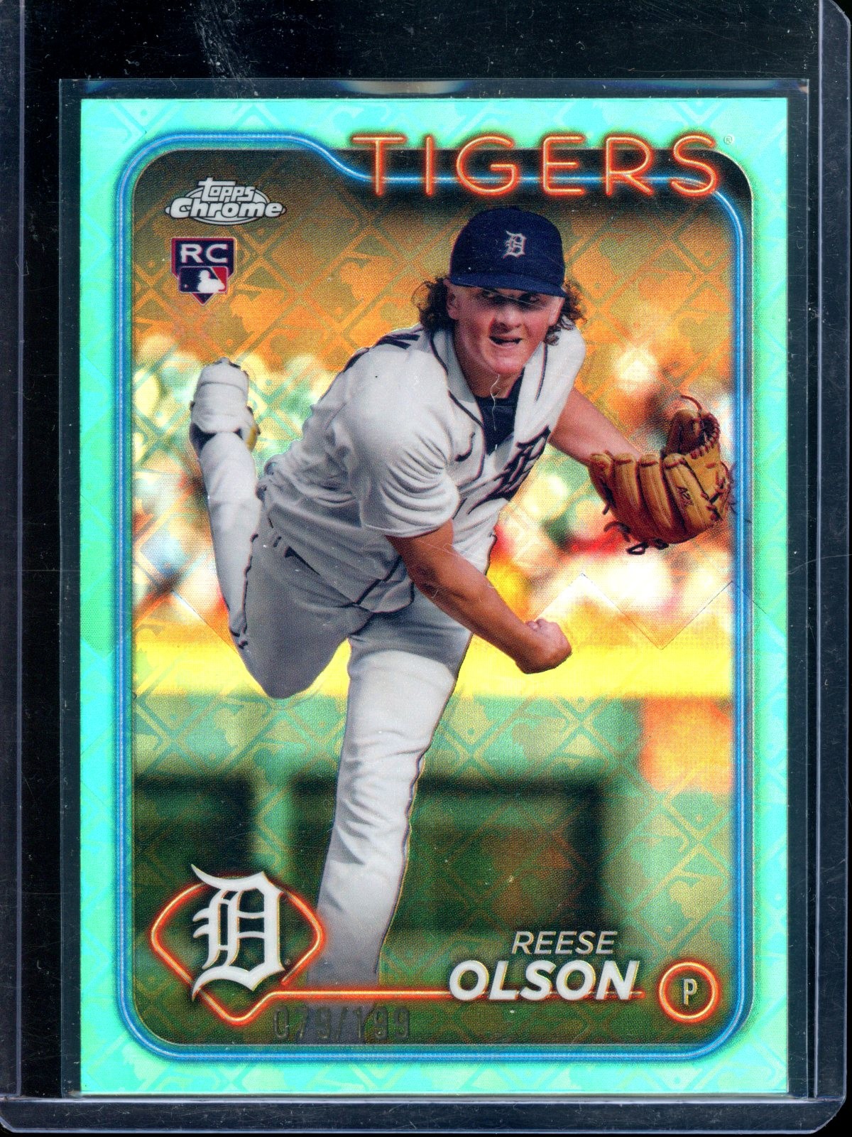 2024 Topps Logofractor Edition Reese Olson Aqua #/199 RC
