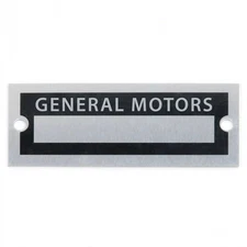 Blank Data Vin Plate - General Motors