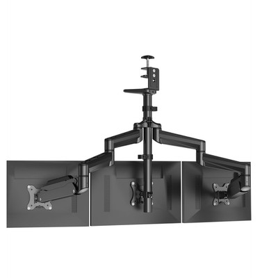 Triple Monitor Desk Mount Gas Spring Arms for 17-32'' Displays, VESA, Black