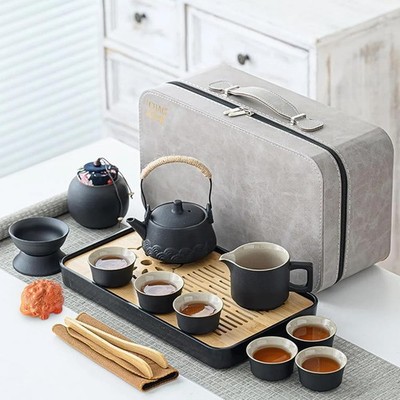 ICHAG Japanese & Chinese Tea Set, Adults' Portable Gongfu Tea Set with Teapet...