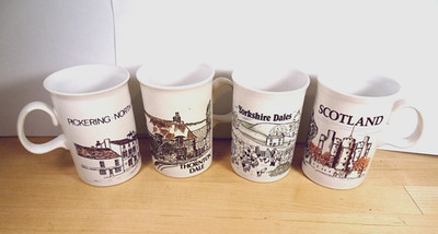 4 Different Dunoon Ceramics TEACUPS COFFEE MUGS Made In Scotland 