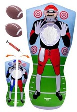 Inflatable Football Target - Double-Sided Toss Training Game with Mini Red/Blue