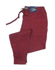 Polo Ralph Lauren Men's Dark Red All Over Pony Logo Cotton Sleep Jogger Pants