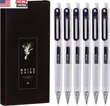 0.38Mm Ultra Fine Point Gel Pens Black Ink - Smooth Writing, Quick-Drying, Non-S