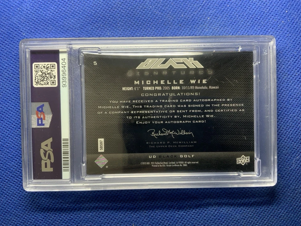 2014 UD Exquisite Collection Michelle Wire Black Signatures /65 On Card Psa 6/10 - Image 2 of 2