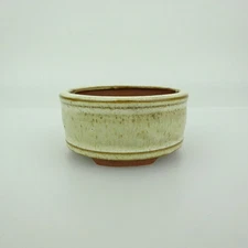 Japanese Bonsai Pot 5.8 cm White Round Shape Cactus Plants Botanical